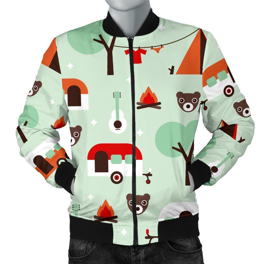 Camper Pattern Print Men's Bomber Jacket-grizzshop