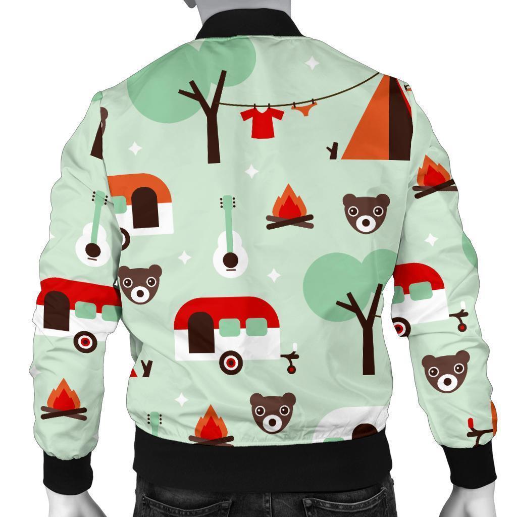 Camper Pattern Print Men's Bomber Jacket-grizzshop