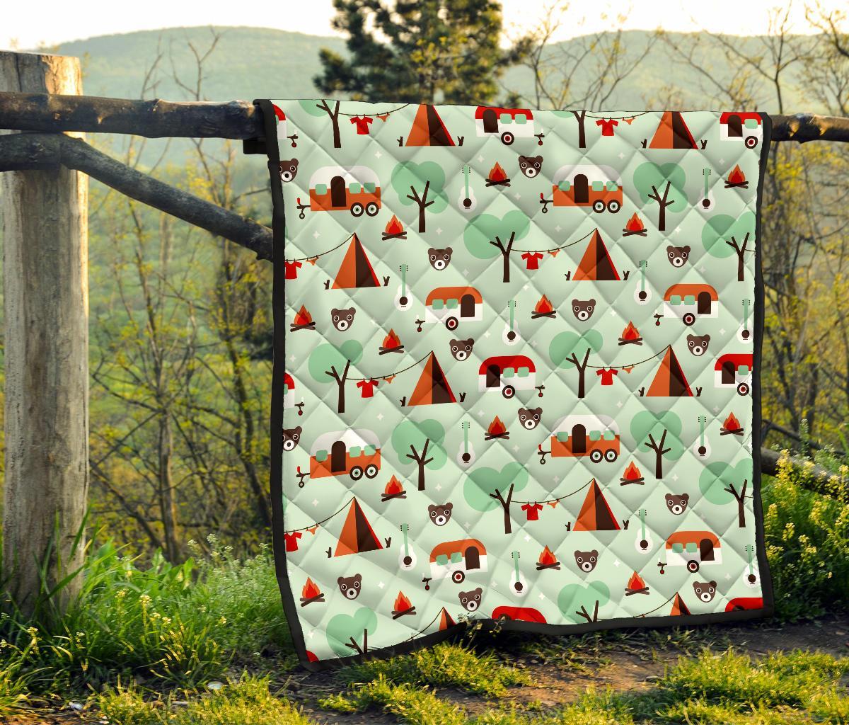 Camper Pattern Print Quilt-grizzshop