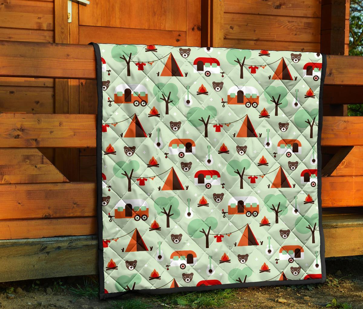 Camper Pattern Print Quilt-grizzshop