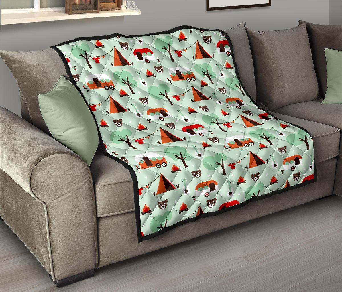 Camper Pattern Print Quilt-grizzshop