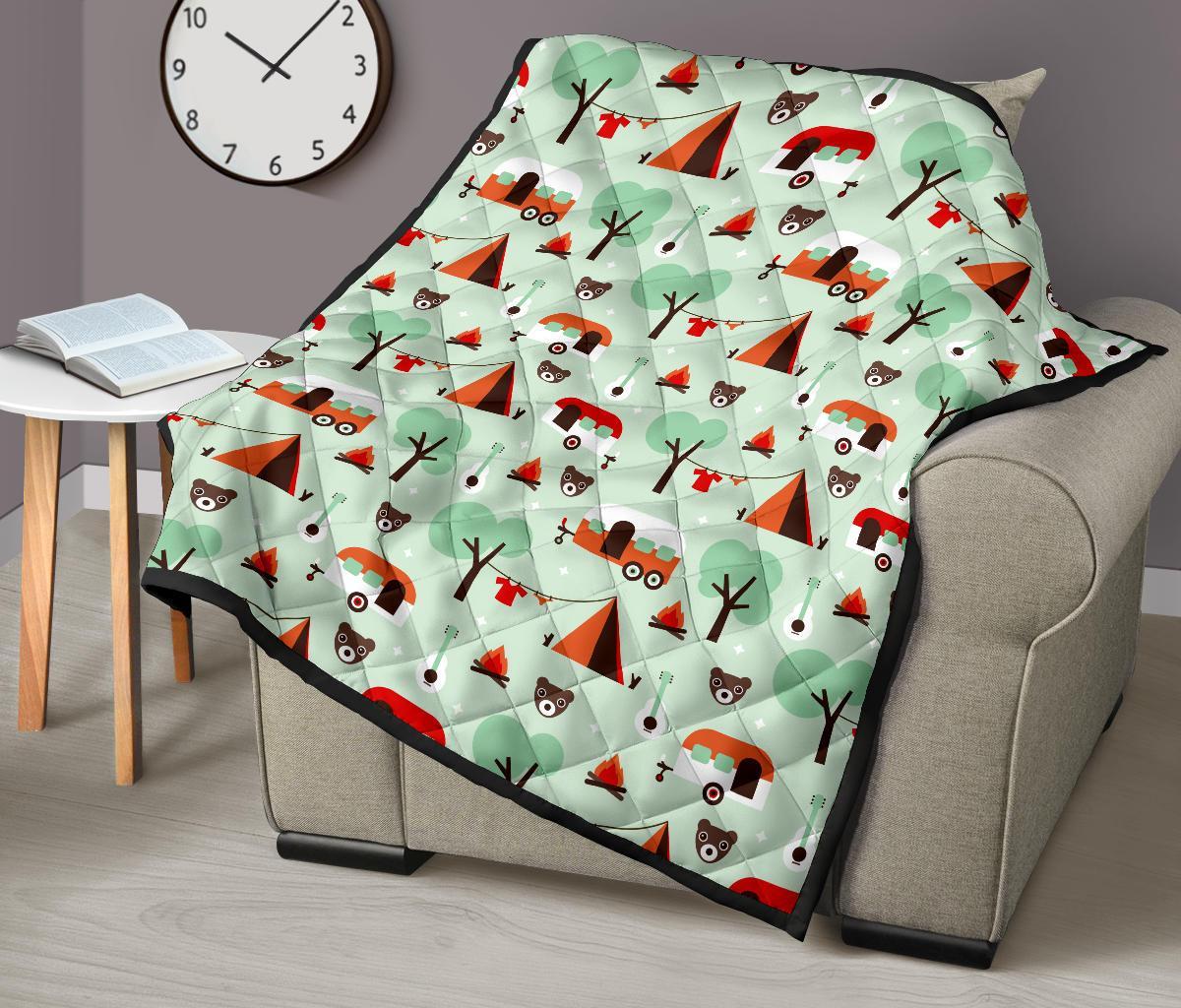 Camper Pattern Print Quilt-grizzshop