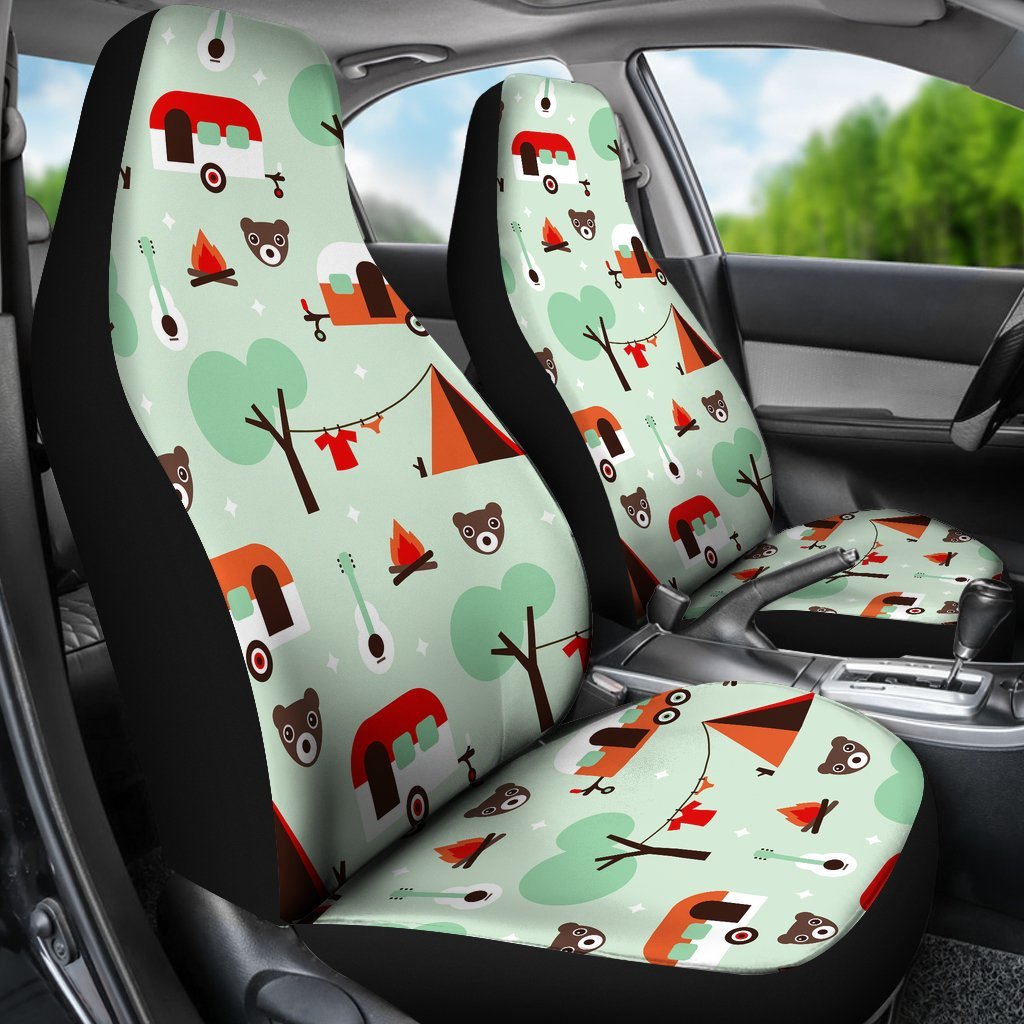 Camper Pattern Print Universal Fit Car Seat Covers-grizzshop