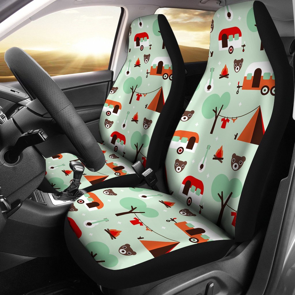 Camper Pattern Print Universal Fit Car Seat Covers-grizzshop