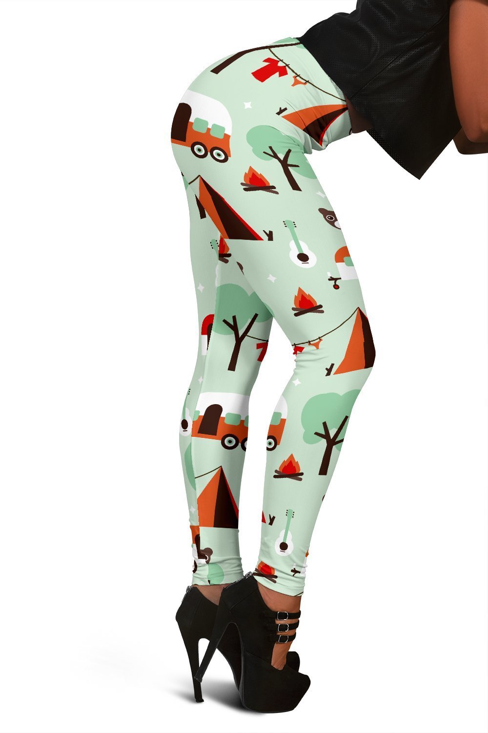 Camper Pattern Print Women Leggings-grizzshop