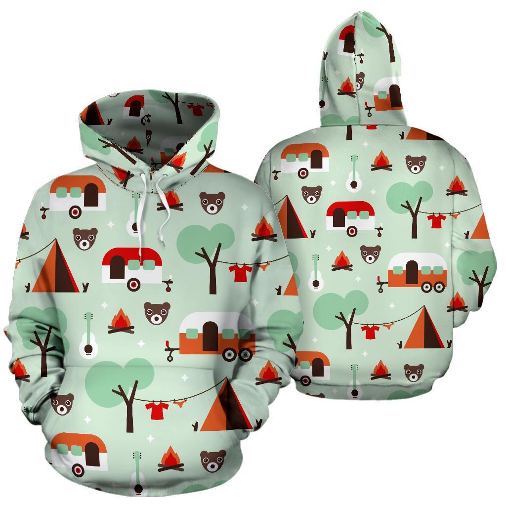 Camper Pattern Print Women Men Pullover Hoodie-grizzshop