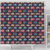 Camper Van Pattern Print Bathroom Shower Curtain-grizzshop