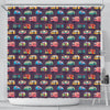 Camper Van Pattern Print Bathroom Shower Curtain-grizzshop