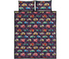 Camper Van Pattern Print Bed Set Quilt-grizzshop