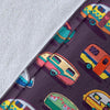 Camper Van Pattern Print Blanket-grizzshop