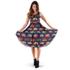 Camper Van Pattern Print Dress-grizzshop