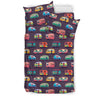 Camper Van Pattern Print Duvet Cover Bedding Set-grizzshop