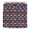 Camper Van Pattern Print Duvet Cover Bedding Set-grizzshop