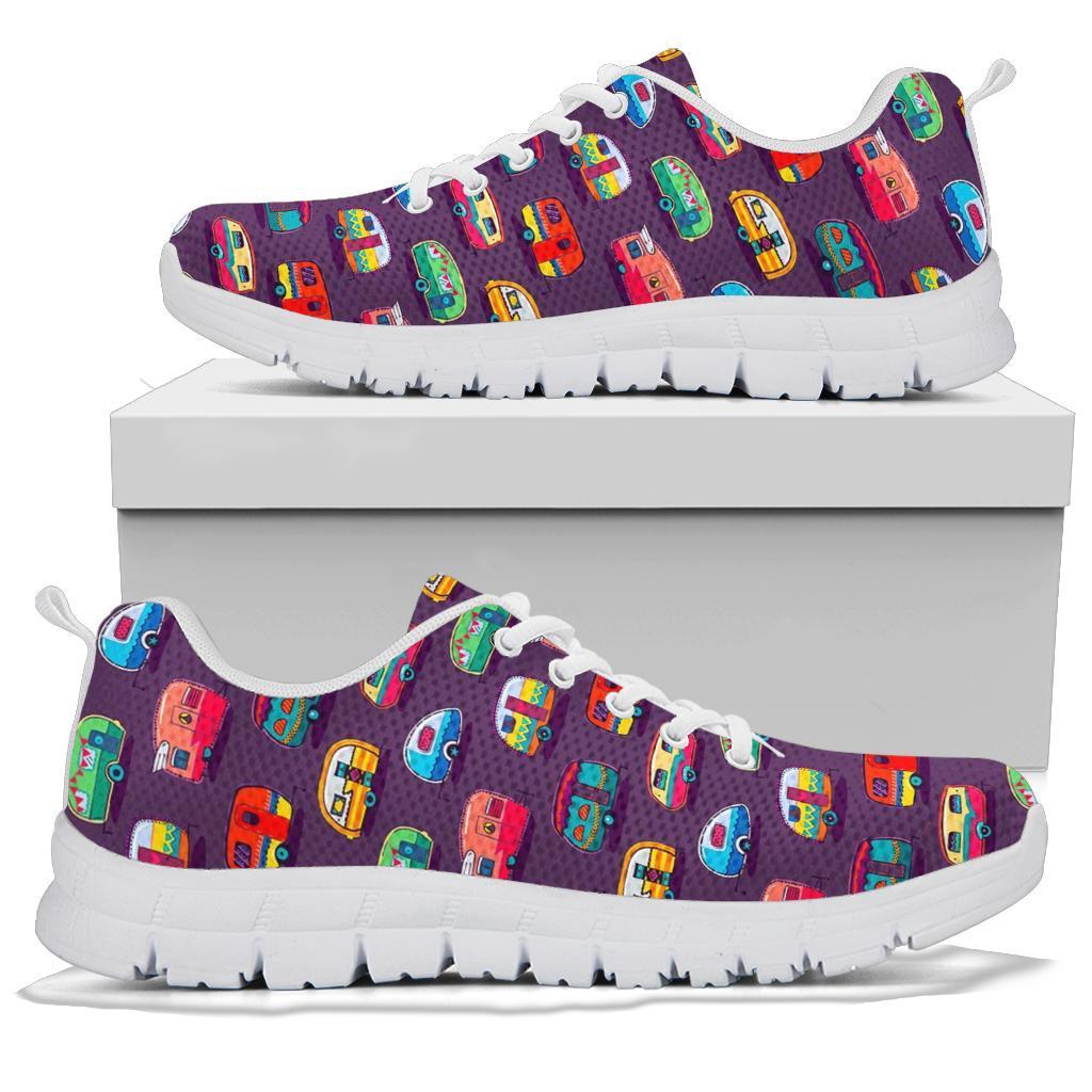 Camper Van Pattern Print Sneaker Shoes For Men Women-grizzshop