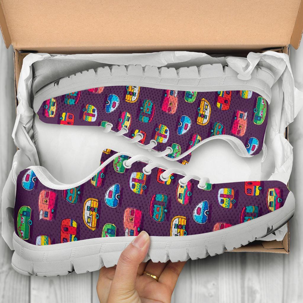 Camper Van Pattern Print Sneaker Shoes For Men Women-grizzshop