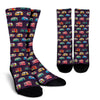 Camper Van Pattern Print Unisex Crew Socks-grizzshop