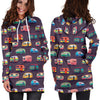 Camper Van Pattern Print Women Hoodie Dress-grizzshop