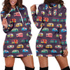 Camper Van Pattern Print Women Hoodie Dress-grizzshop