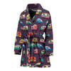 Camper Van Pattern Print Women Long Robe-grizzshop