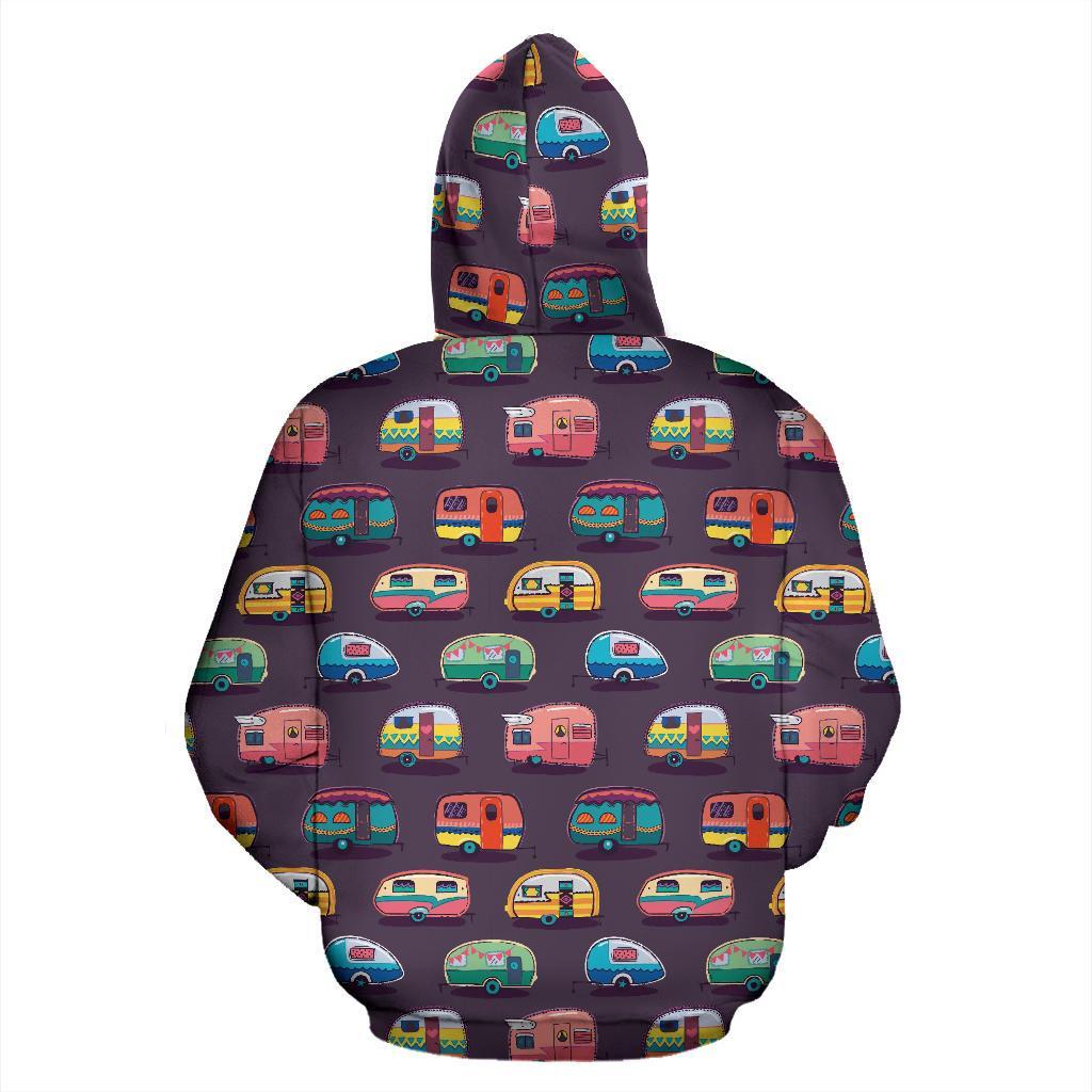 Camper Van Pattern Print Women Men Pullover Hoodie-grizzshop