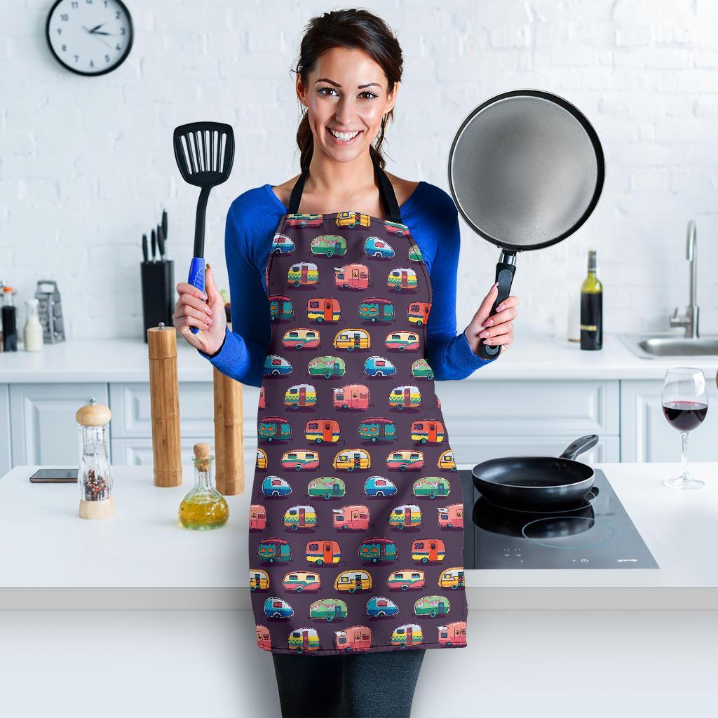 Camper Van Pattern Print Women's Apron-grizzshop