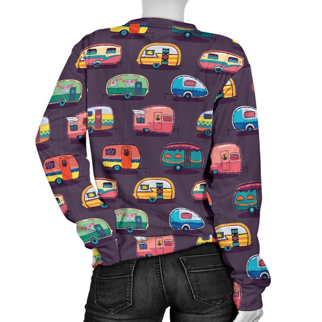 Camper Van Pattern Print Women's Sweatshirt-grizzshop