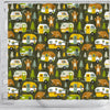 Camper Van Print Pattern Bathroom Shower Curtain-grizzshop
