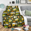 Camper Van Print Pattern Blanket-grizzshop