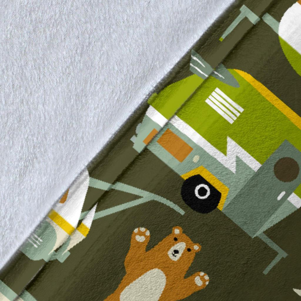 Camper Van Print Pattern Blanket-grizzshop