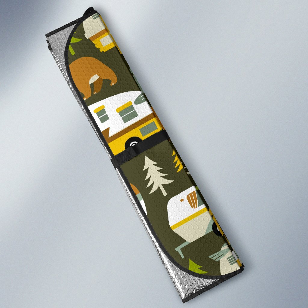 Camper Van Print Pattern Car Sun Shade-grizzshop