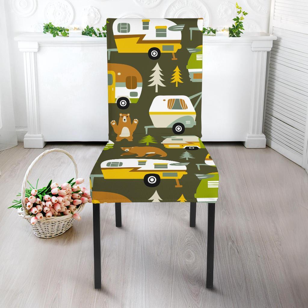 Camper Van Print Pattern Chair Cover-grizzshop