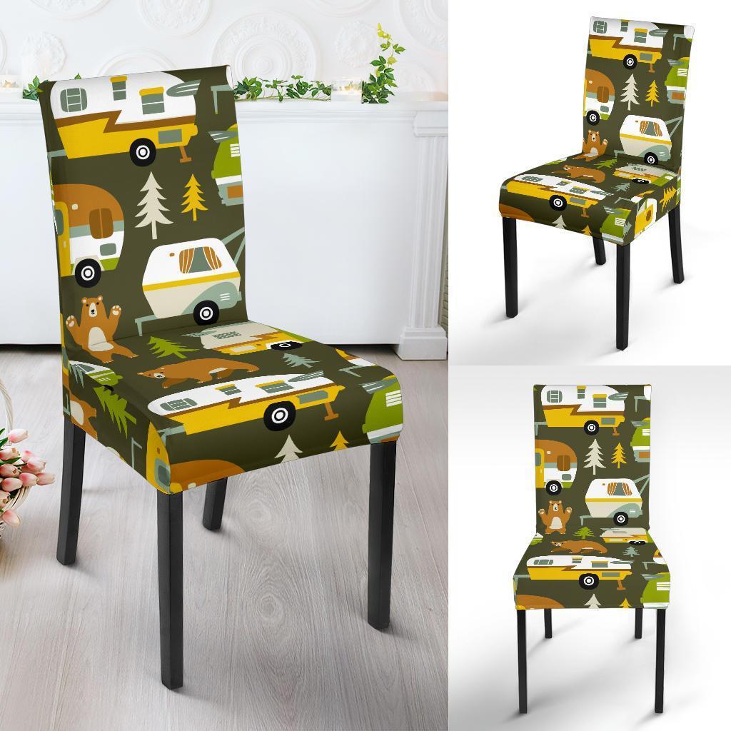 Camper Van Print Pattern Chair Cover-grizzshop