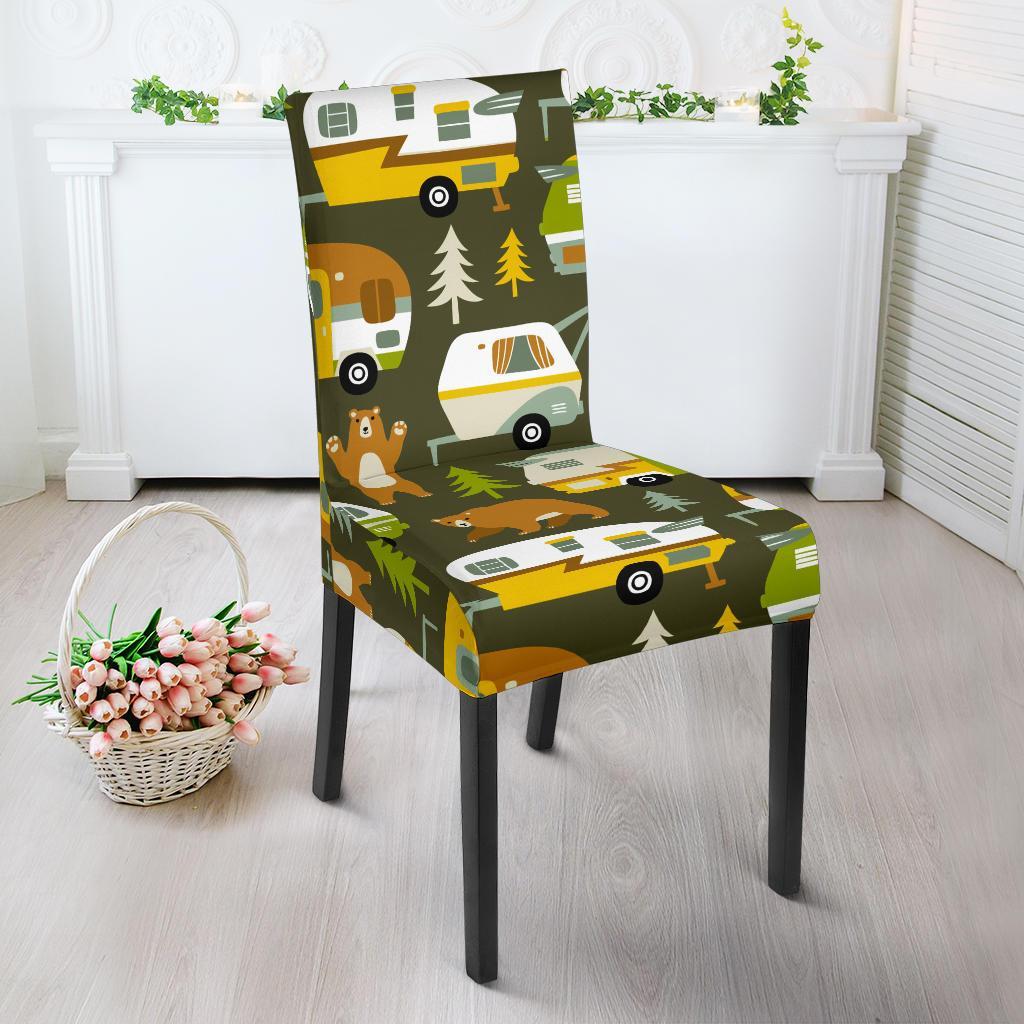 Camper Van Print Pattern Chair Cover-grizzshop