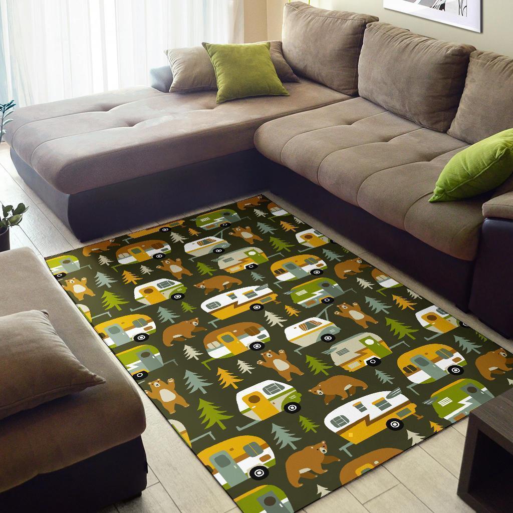 Camper Van Print Pattern Floor Mat-grizzshop