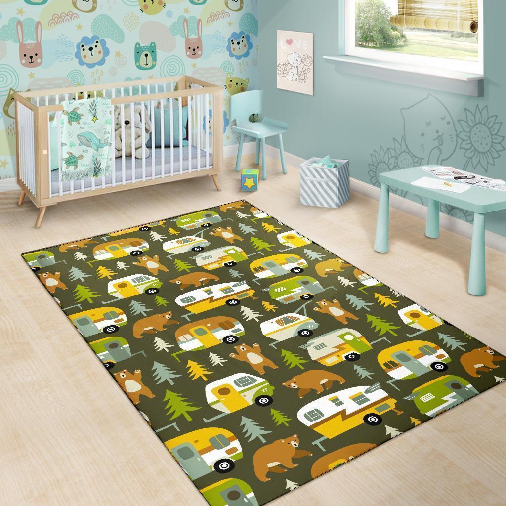 Camper Van Print Pattern Floor Mat-grizzshop