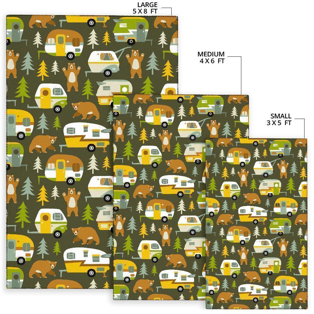 Camper Van Print Pattern Floor Mat-grizzshop