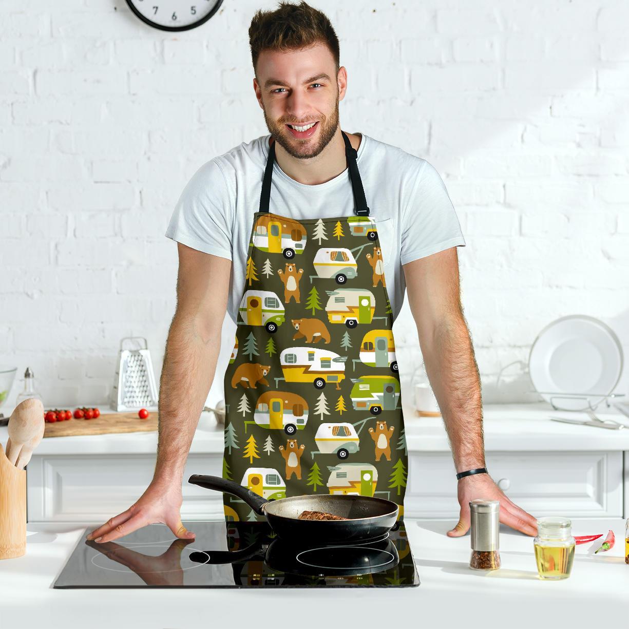 Camper Van Print Pattern Men's Apron-grizzshop