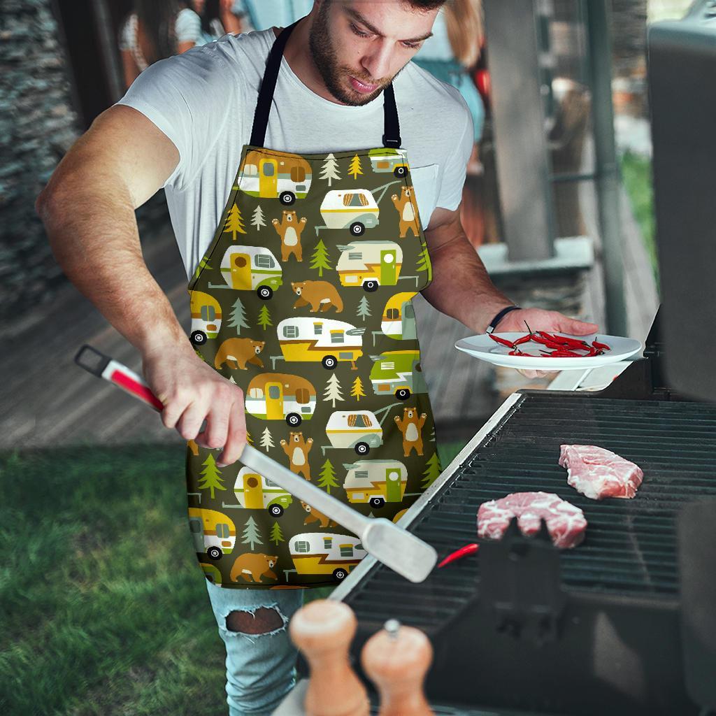 Camper Van Print Pattern Men's Apron-grizzshop