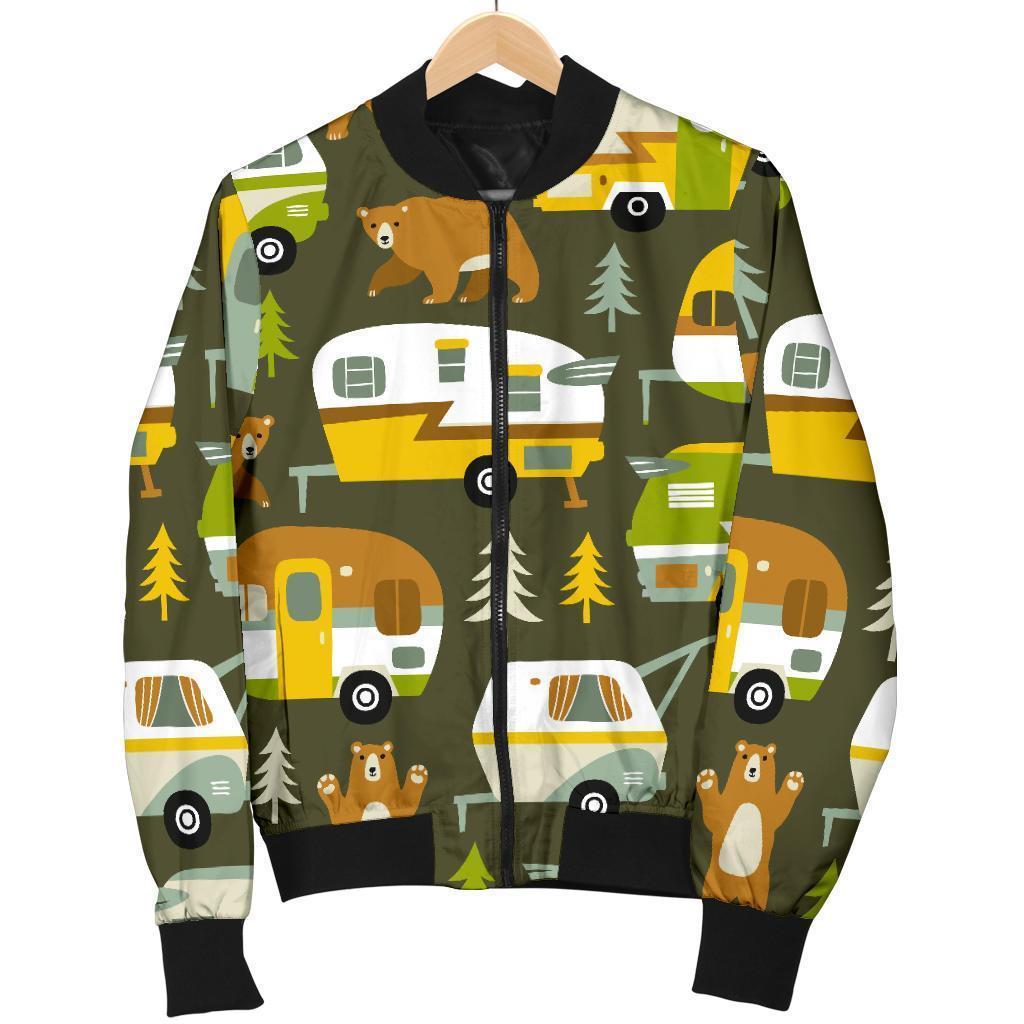 Camper Van Print Pattern Men's Bomber Jacket-grizzshop