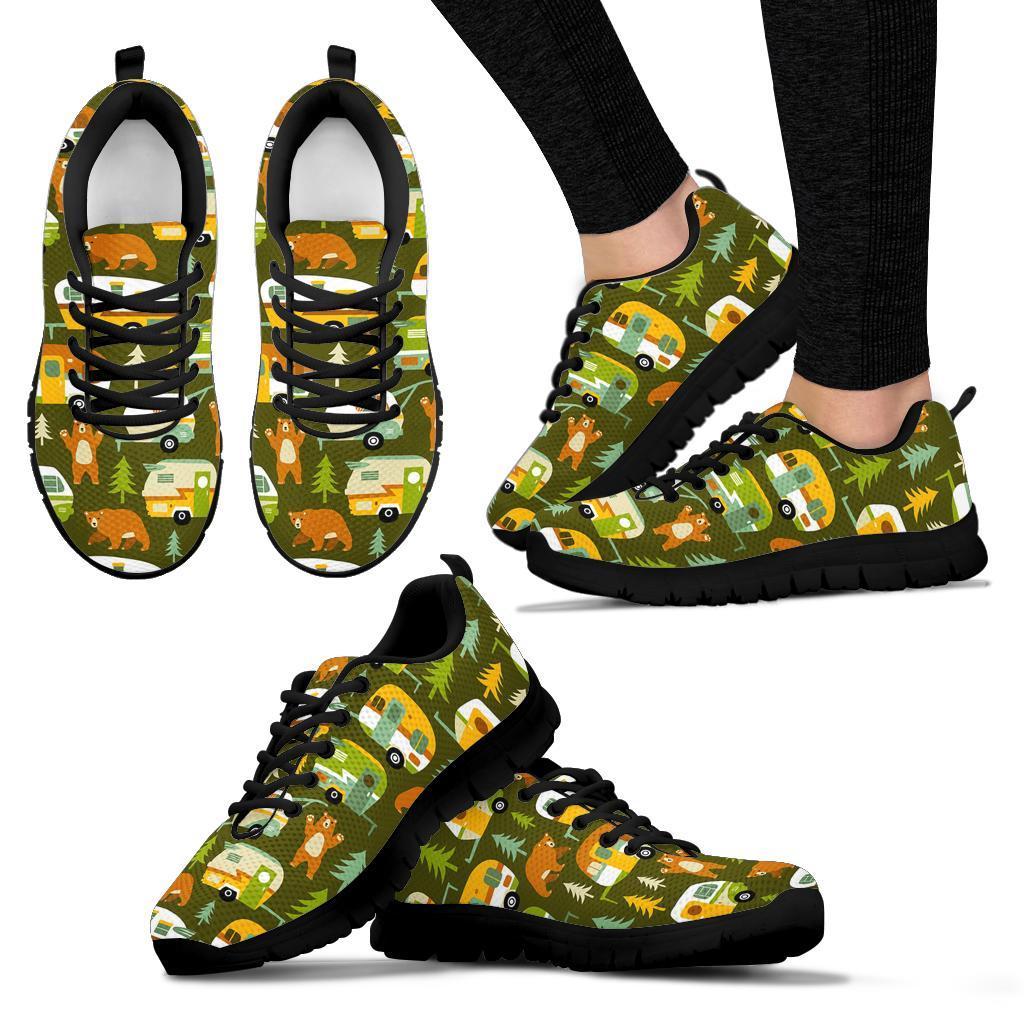 Camper Van Print Pattern Sneaker Shoes For Men Women-grizzshop