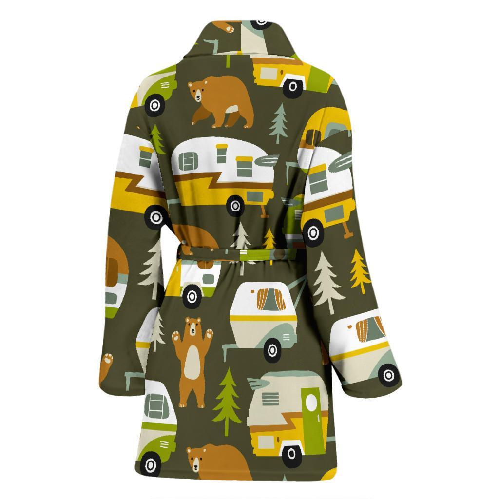 Camper Van Print Pattern Women Long Robe-grizzshop