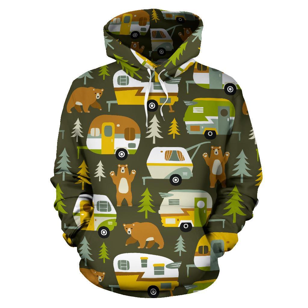 Camper Van Print Pattern Women Men Pullover Hoodie-grizzshop