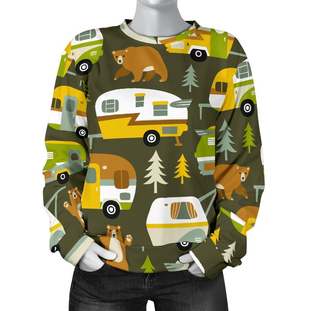 Camper Van Print Pattern Women's Sweatshirt-grizzshop