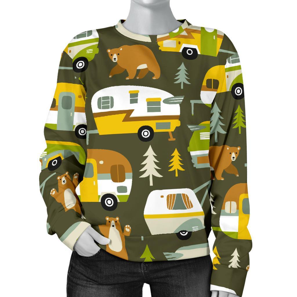 Camper Van Print Pattern Women's Sweatshirt-grizzshop