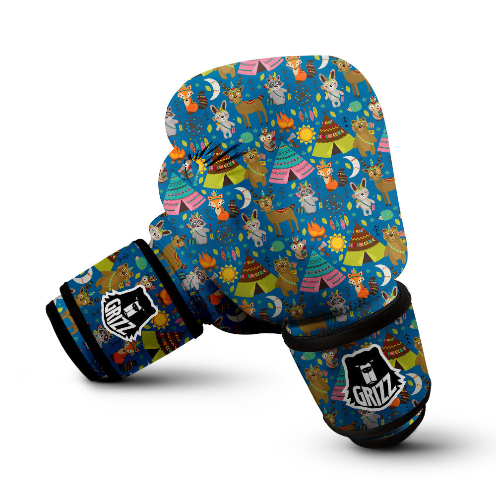 Camping Animal Print Pattern Boxing Gloves-grizzshop