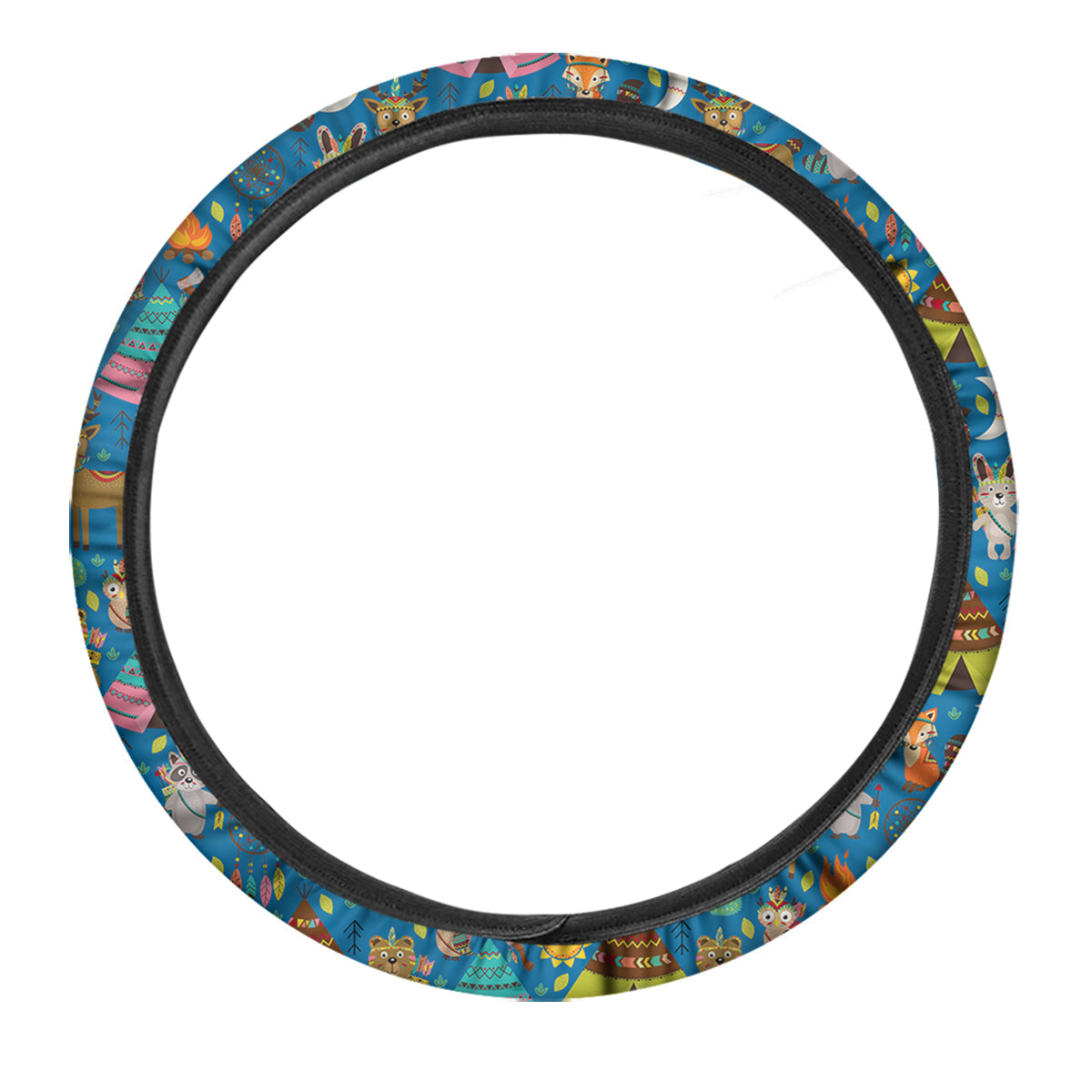 Camping Animal Print Pattern Car Steering Wheel Cover-grizzshop