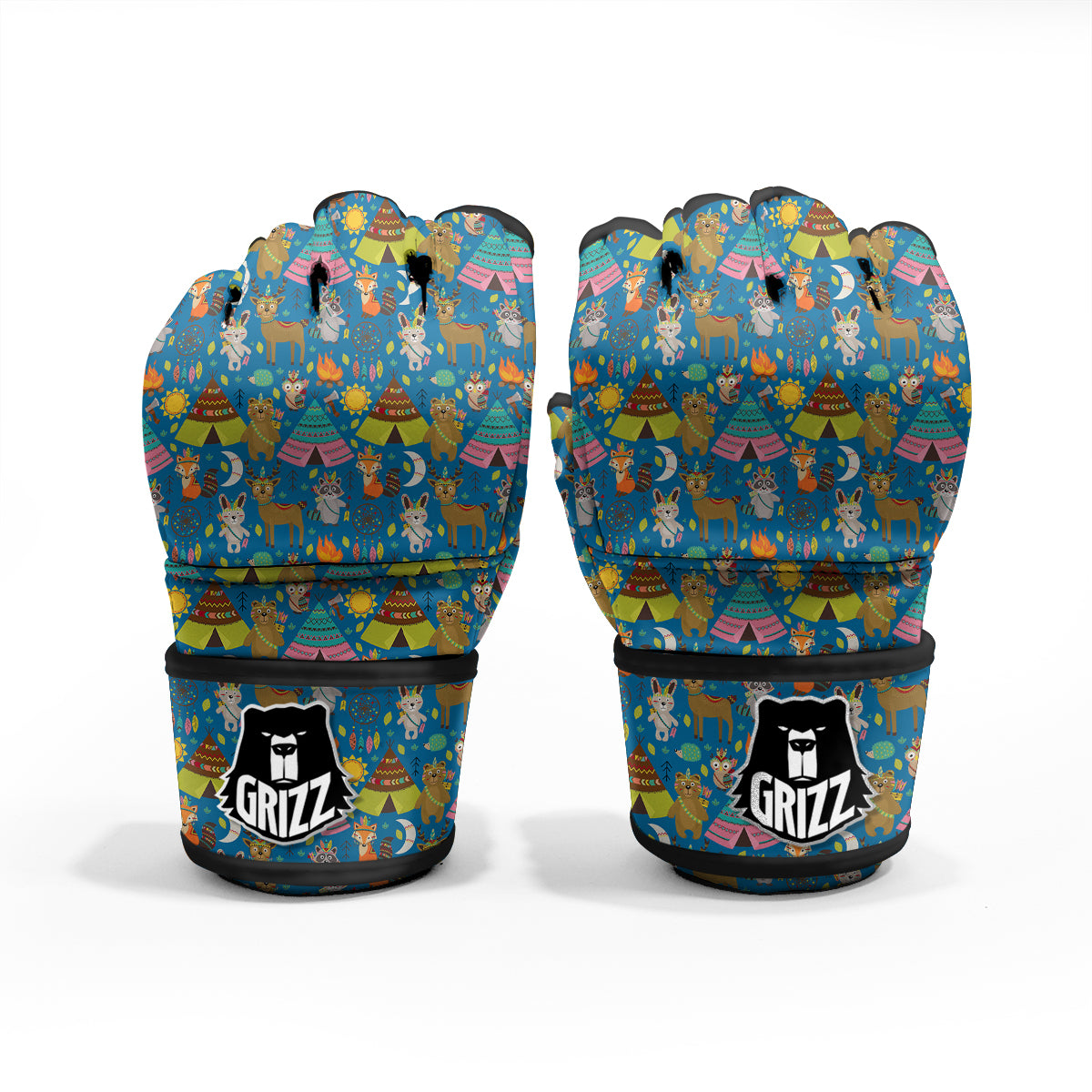 Camping Animal Print Pattern MMA Gloves-grizzshop