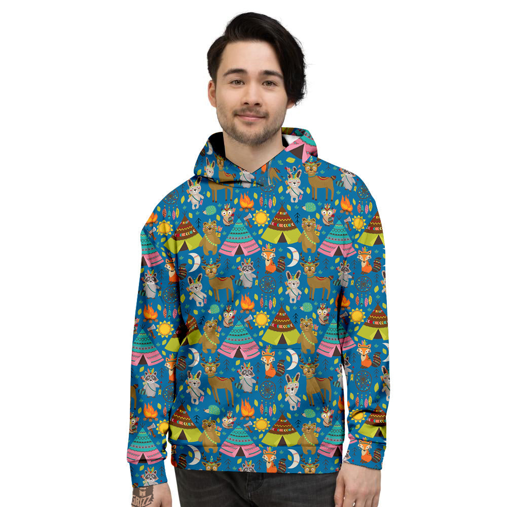 Camping Animal Print Pattern Men's Hoodie-grizzshop