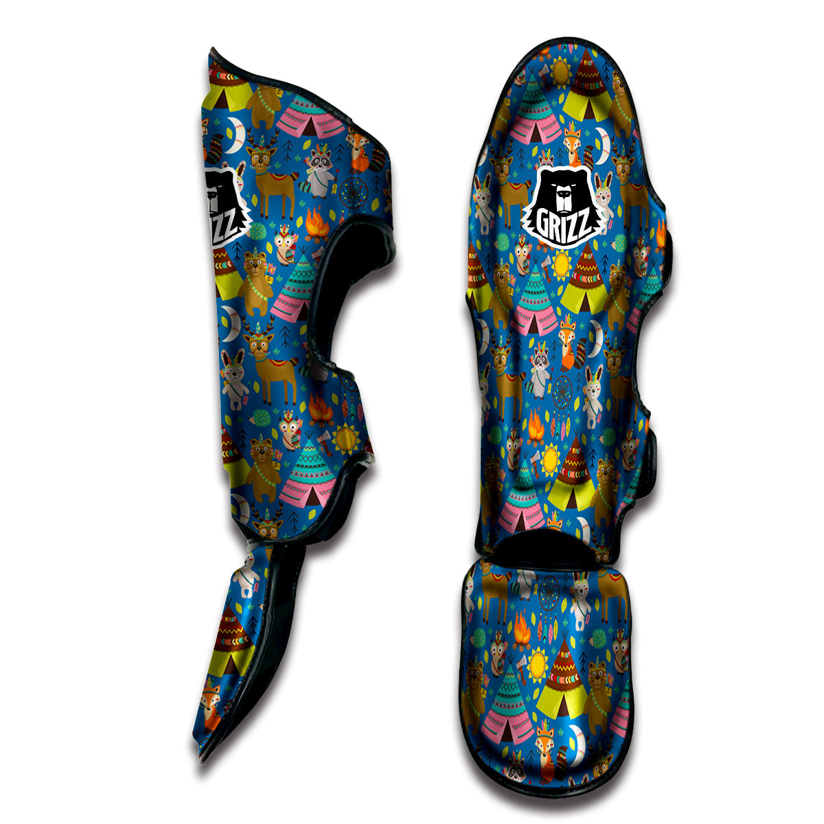 Camping Animal Print Pattern Muay Thai Shin Guards-grizzshop