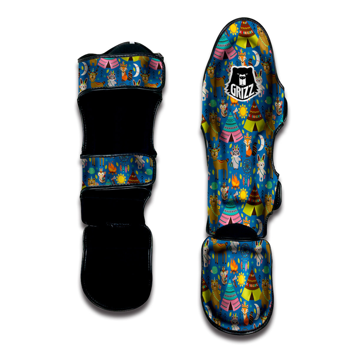 Camping Animal Print Pattern Muay Thai Shin Guards-grizzshop